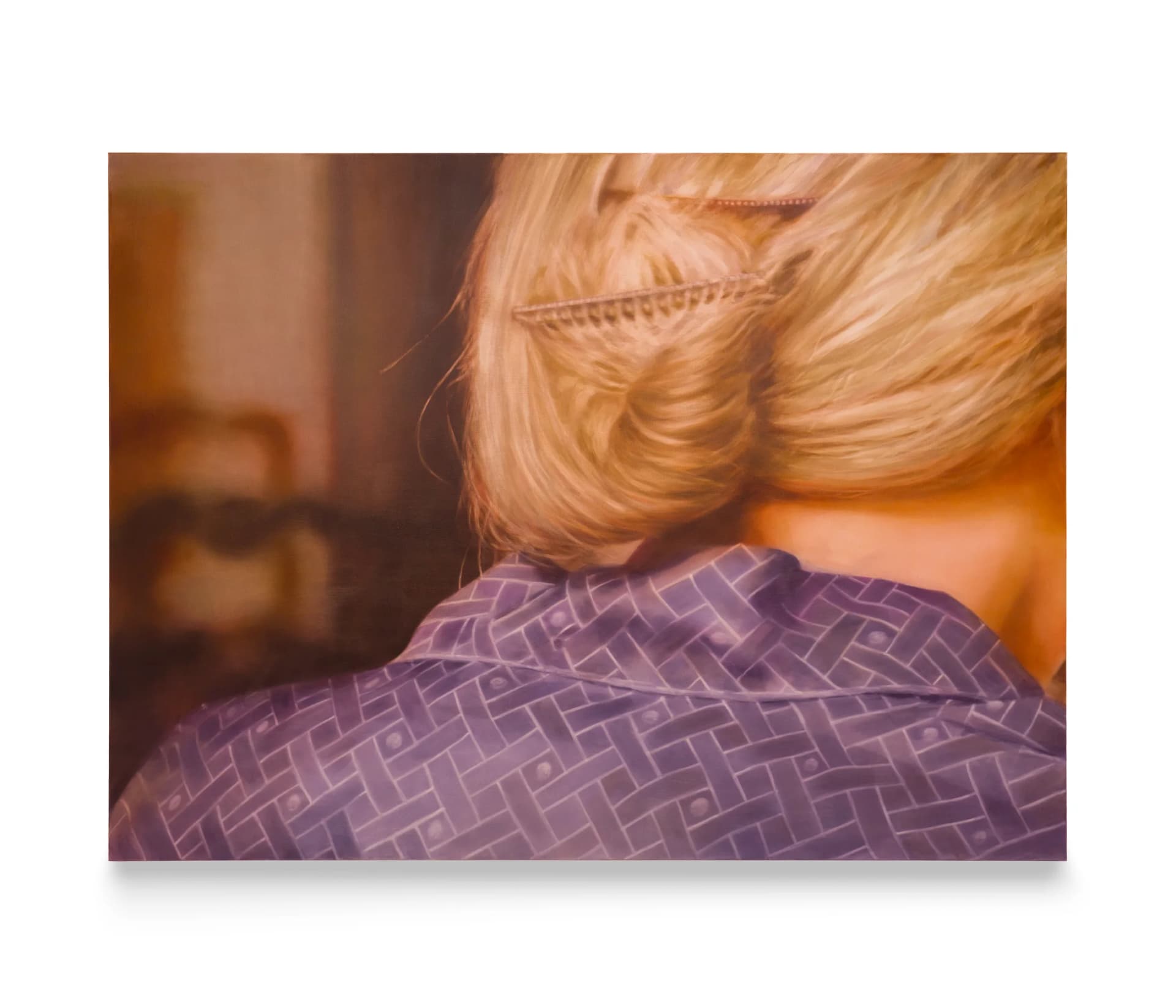 A painting by Rachel Lancaster of the nape of a woman's neck